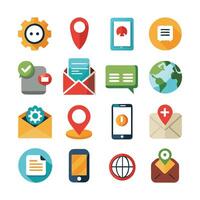 Contact Us icon set collection for websites and mobile applications vector