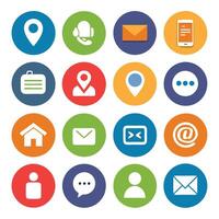 Contact Us icon set collection for websites and mobile applications vector