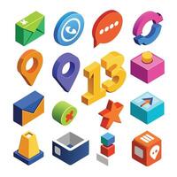 Contact Us icon set collection for websites and mobile applications vector