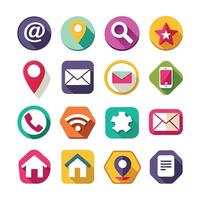 Contact Us icon set collection for websites and mobile applications vector