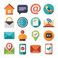 Contact Us icon set collection for websites and mobile applications vector