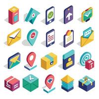Contact Us icon set collection for websites and mobile applications vector