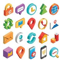 Contact Us icon set collection for websites and mobile applications vector