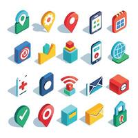 Contact Us icon set collection for websites and mobile applications vector