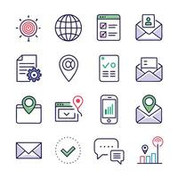 Contact Us icon set collection for websites and mobile applications vector