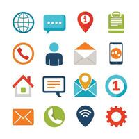 Contact Us icon set collection for websites and mobile applications vector