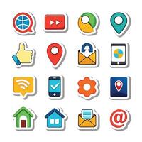 Contact Us icon set collection for websites and mobile applications vector