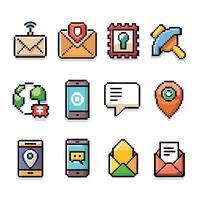 Contact Us icon set collection for websites and mobile applications vector