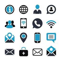 Contact Us icon set collection for websites and mobile applications vector