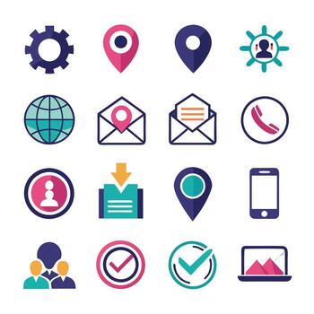 Contact Us icon set collection for websites and mobile applicationsContact Us icon set collection for websites and mobile applications vector