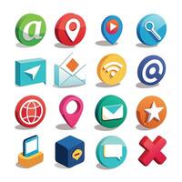 Contact Us icon set collection for websites and mobile applicationsContact Us icon set collection for websites and mobile applications vector