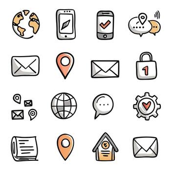 Contact Us icon set collection for websites and mobile applicationsContact Us icon set collection for websites and mobile applications vector