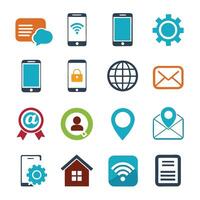 Contact Us icon set collection for websites and mobile applications vector