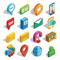 Contact Us icon set collection for websites and mobile applications vector