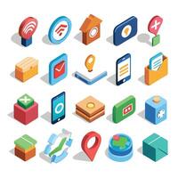 Contact Us icon set collection for websites and mobile applications vector