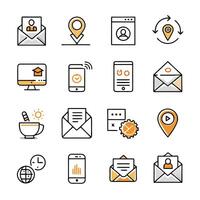 Contact Us icon set collection for websites and mobile applications vector