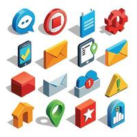 Contact Us icon set collection for websites and mobile applications vector
