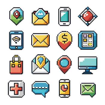 Contact Us icon set collection for websites and mobile applications vector