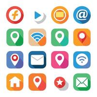 Contact Us icon set collection for websites and mobile applications vector
