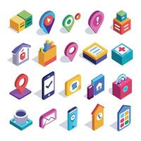 Contact Us icon set collection for websites and mobile applications vector