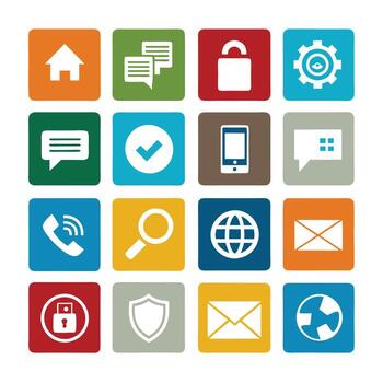 Contact Us icon set collection for websites and mobile applications vector