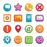 Contact Us icon set collection for websites and mobile applications vector