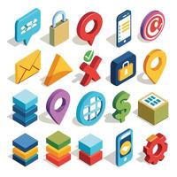 Contact Us icon set collection for websites and mobile applications vector