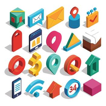 Contact Us icon set collection for websites and mobile applications vector