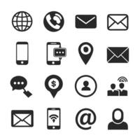 Contact Us icon set collection for websites and mobile applications vector