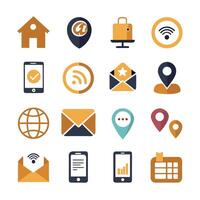 Contact Us icon set collection for websites and mobile applications vector