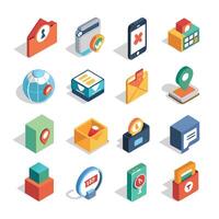 Contact Us icon set collection for websites and mobile applications vector