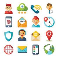 Contact Us icon set collection for websites and mobile applications vector