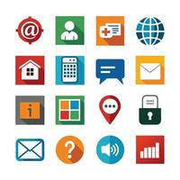 Contact Us icon set collection for websites and mobile applications vector
