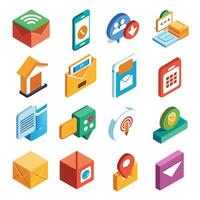 Contact Us icon set collection for websites and mobile applications vector