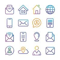Contact Us icon set collection for websites and mobile applications vector