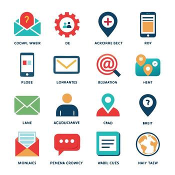 Contact Us icon set collection for websites and mobile applications vector