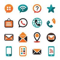 Contact Us icon set collection for websites and mobile applications vector