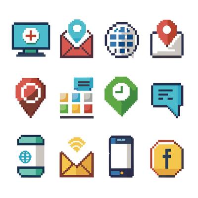 Contact Us icon set collection for websites and mobile applications