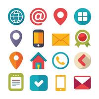 Contact Us icon set collection for websites and mobile applications vector