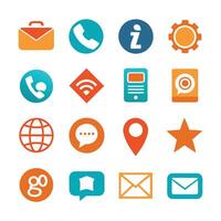 Contact Us icon set collection for websites and mobile applications vector