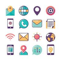 Contact Us icon set collection for websites and mobile applications vector
