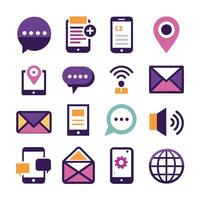 Contact Us icon set collection for websites and mobile applications vector