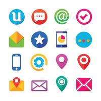 Contact Us icon set collection for websites and mobile applications vector