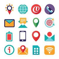 Contact Us icon set collection for websites and mobile applications vector