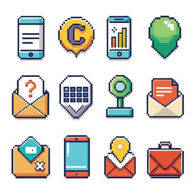Contact Us icon set collection for websites and mobile applications