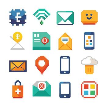Contact Us icon set collection for websites and mobile applications vector