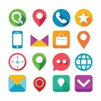 Contact Us icon set collection for websites and mobile applications vector