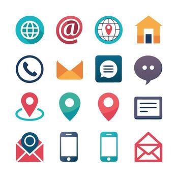 Contact Us icon set collection for websites and mobile applications vector