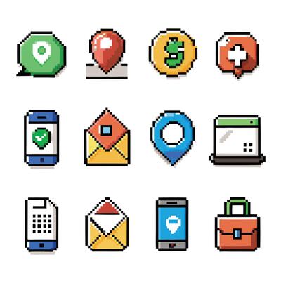 Contact Us icon set collection for websites and mobile applications