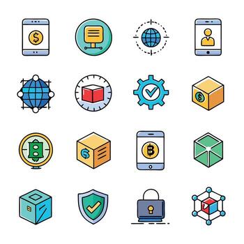 contacto nosotros icono conjunto colección para sitios web y móvil aplicaciones vector